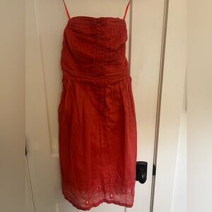 Maeve Coral Strapless Dress